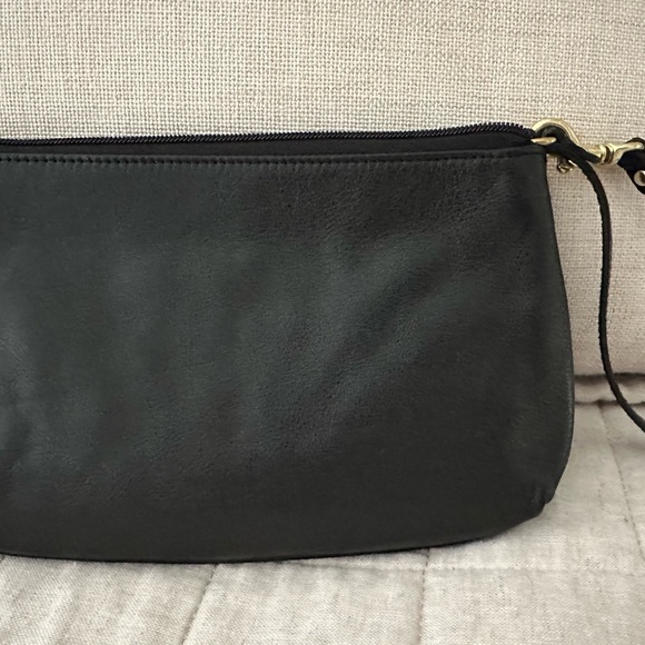 Coach, Black Leather Wristlet - Picture 2 of 3